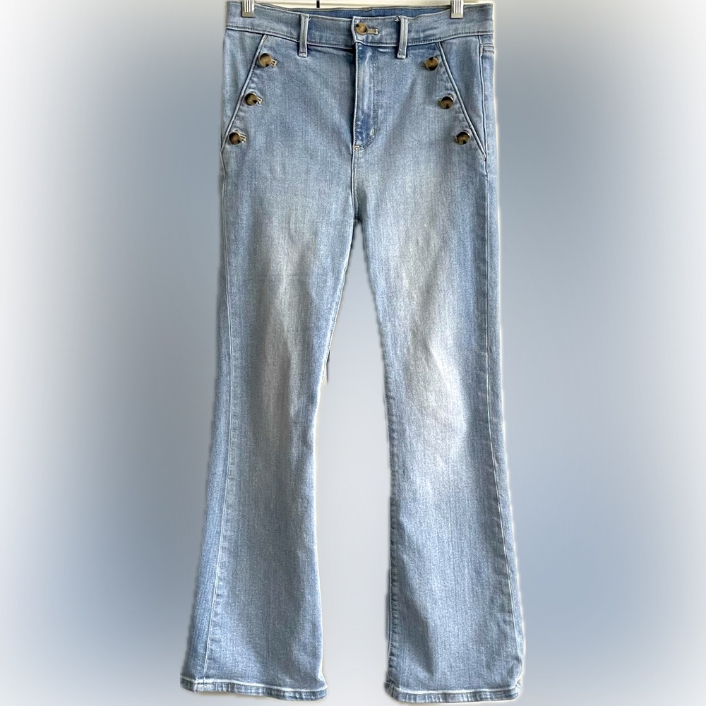 High waist boot cut sailor jeans